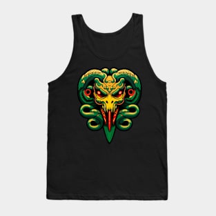 Traditional Japanese Oni Mask | Samurai Mask | Cyberpunk Mask | 0002 Tank Top